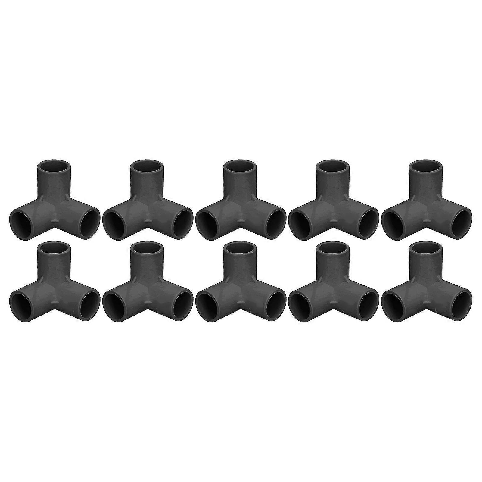 3-Way PVC Pipe Fitting Tee Connector Elbow Corner Black 25mm ID with Leather Stamping Board (PU Material)