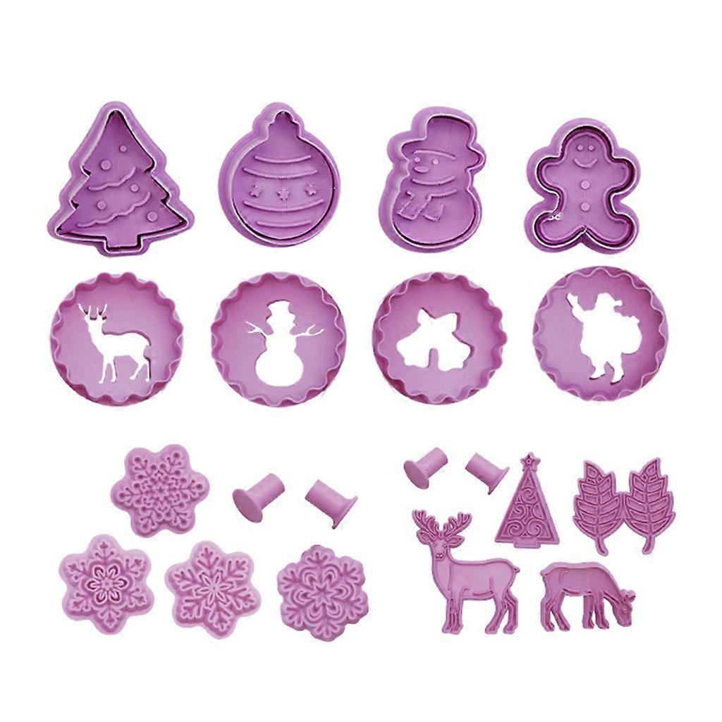16 Pcs Plastic Cookie Cutters Cartoon Kitchen Baking Tools Easy Cake Decoration