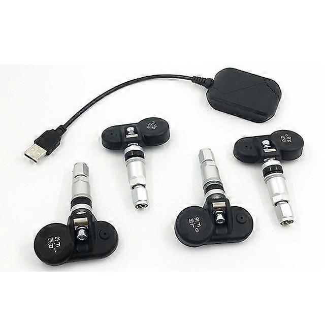 USB Android TPMS Tire Pressure Monitoring System Display Alarm System 5V Internal Sensors Android Navigation Car Radio 4 Sensors