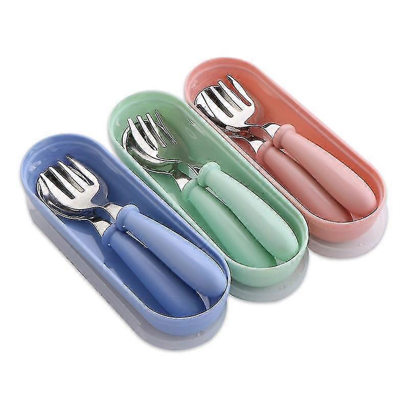 3pcs Mini Toddler Fork And Spoon Sets, + +