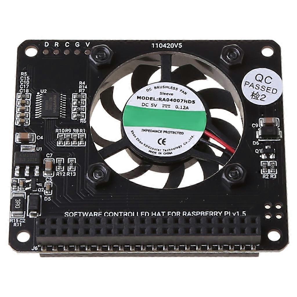 Draagbare HAT RGB Koeling HAT met Ventilator voor Raspberry Pi 4B/3B+/3B