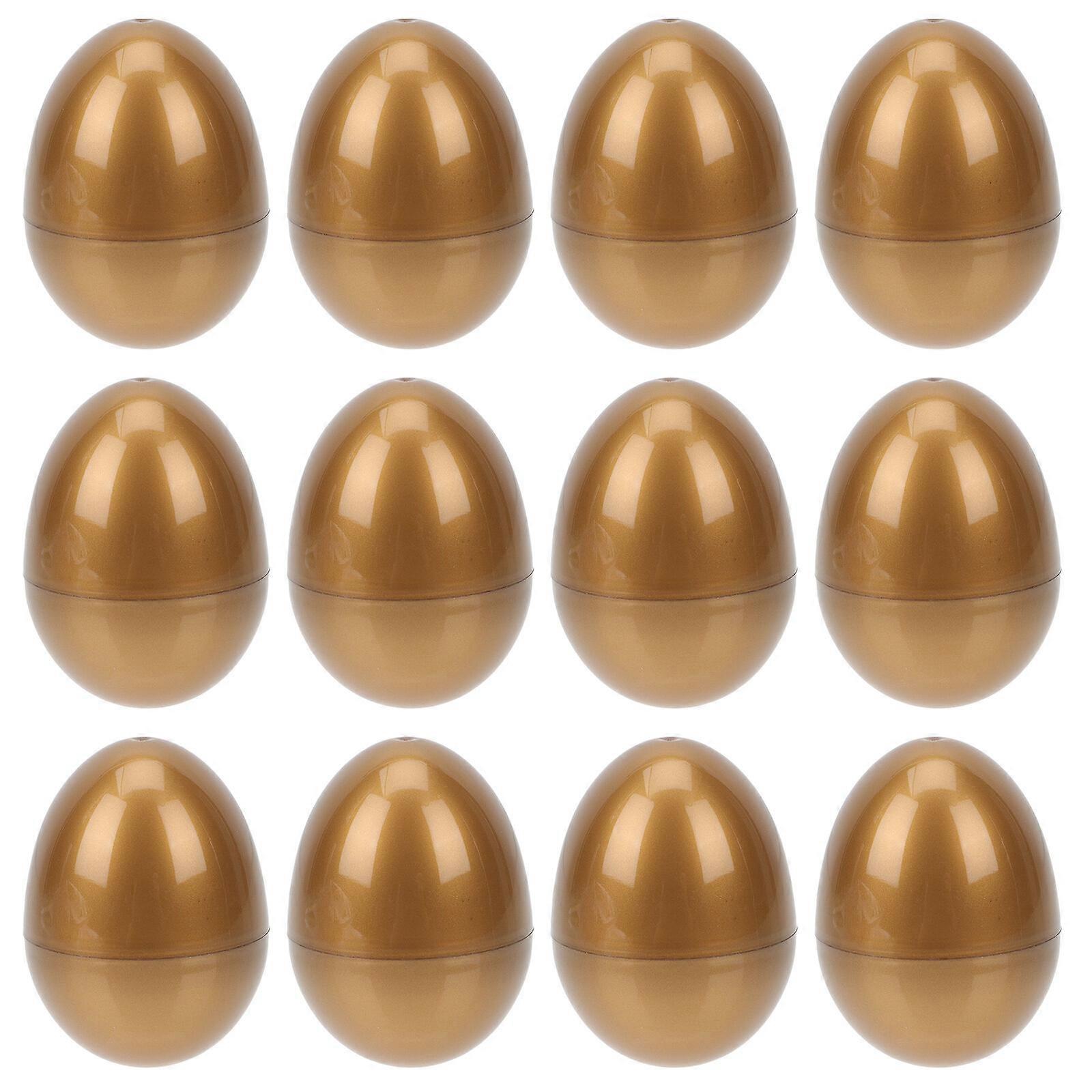 12 Pcs Empty Easter Eggs Plastic Easter Eggs Toys Candy Gift Wrapping Eggshells Easter Decors