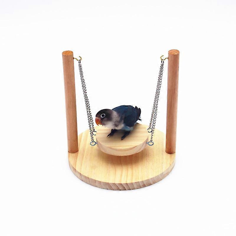 Hamster Swing and Parrot Chew Toy Hanging Platform with Perch and Swing for Birds