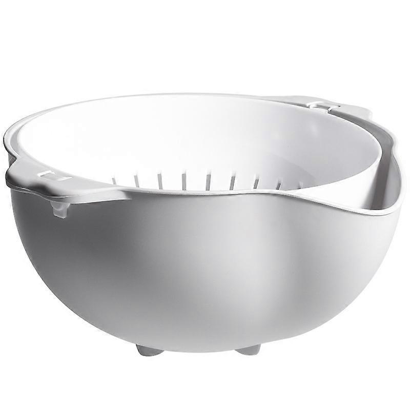 Blue Multifunctional Drain, Vegetable Filter, Fruit Basket, Kitchen Filter, Flip Design (Gray + White)