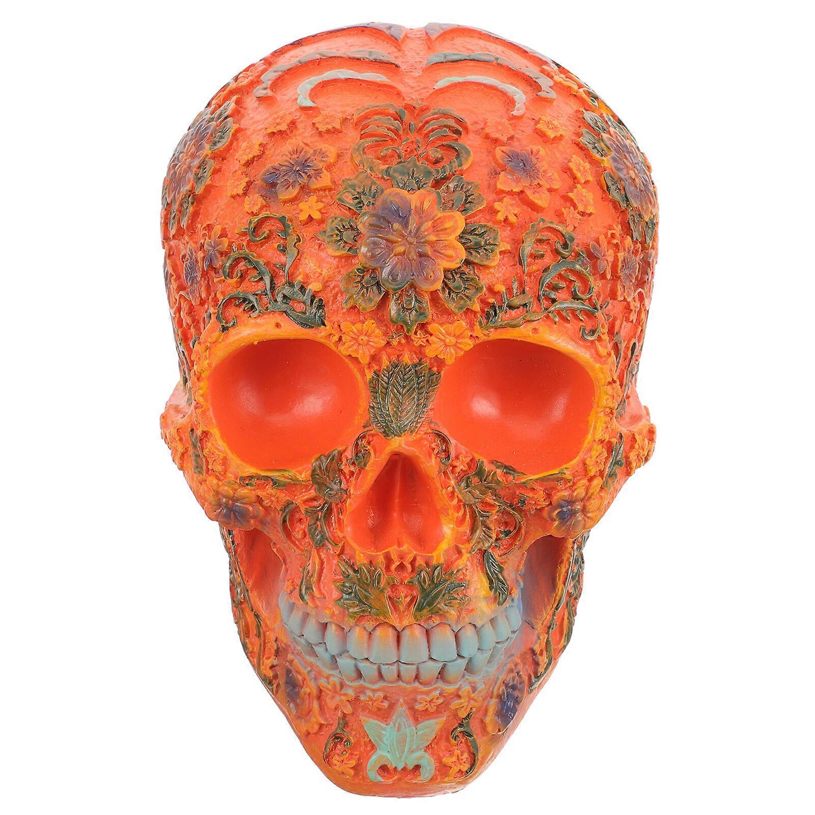 Halloween Skull Model Realistic Carved Skull Decors Skull Human Skeleton Head Prop