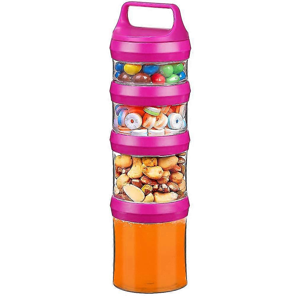 Snack Jars 4-piece Twist Lock Stackable Containers Travel, Formula Travel Container For Storing Milk, Protein