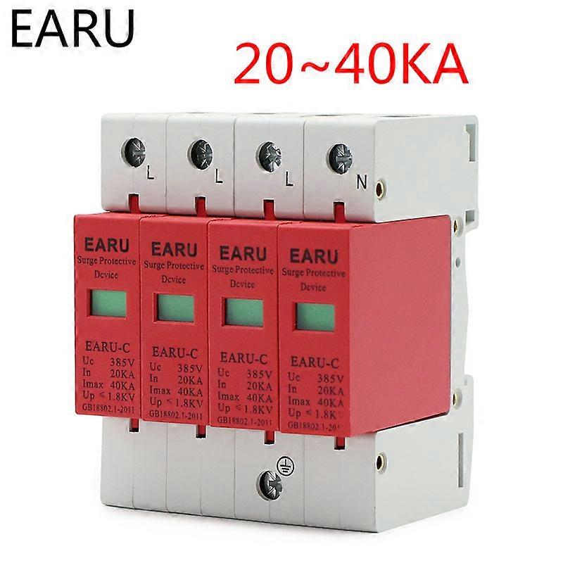 4P industrial three-phase power lightning protection surge protector 4P arrester 380V 20KA-40KA SPD