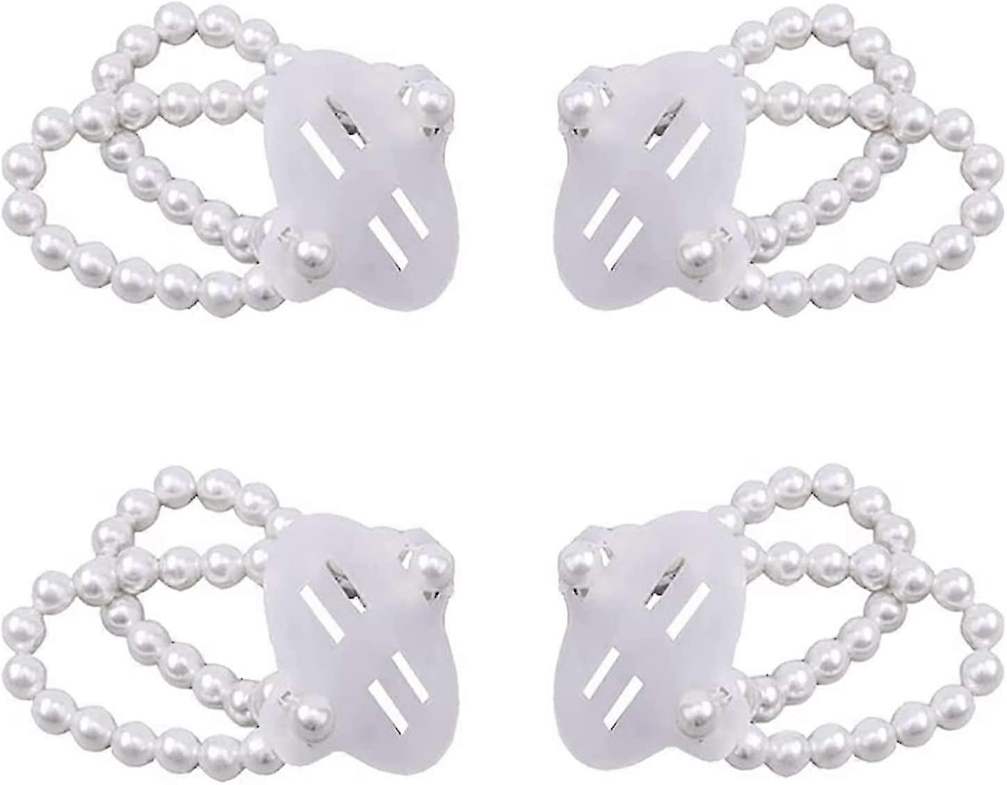 2024,4 Pcs Elastic Pearl Wrist Bands Wristlets Corsage Accessories Stretch Pearlwrist Corsages
