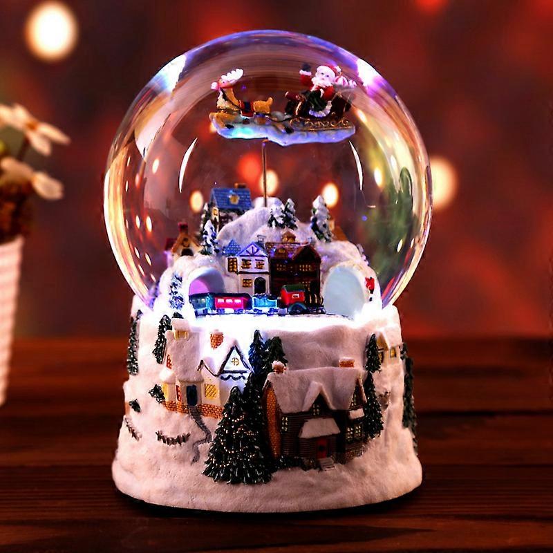 Joulun lumipallot | Christmas Automatic Spray Snow Snow Globe - Soittaa kappaleita, kuten Jingle Bells &; Lights Up with Changing LED
