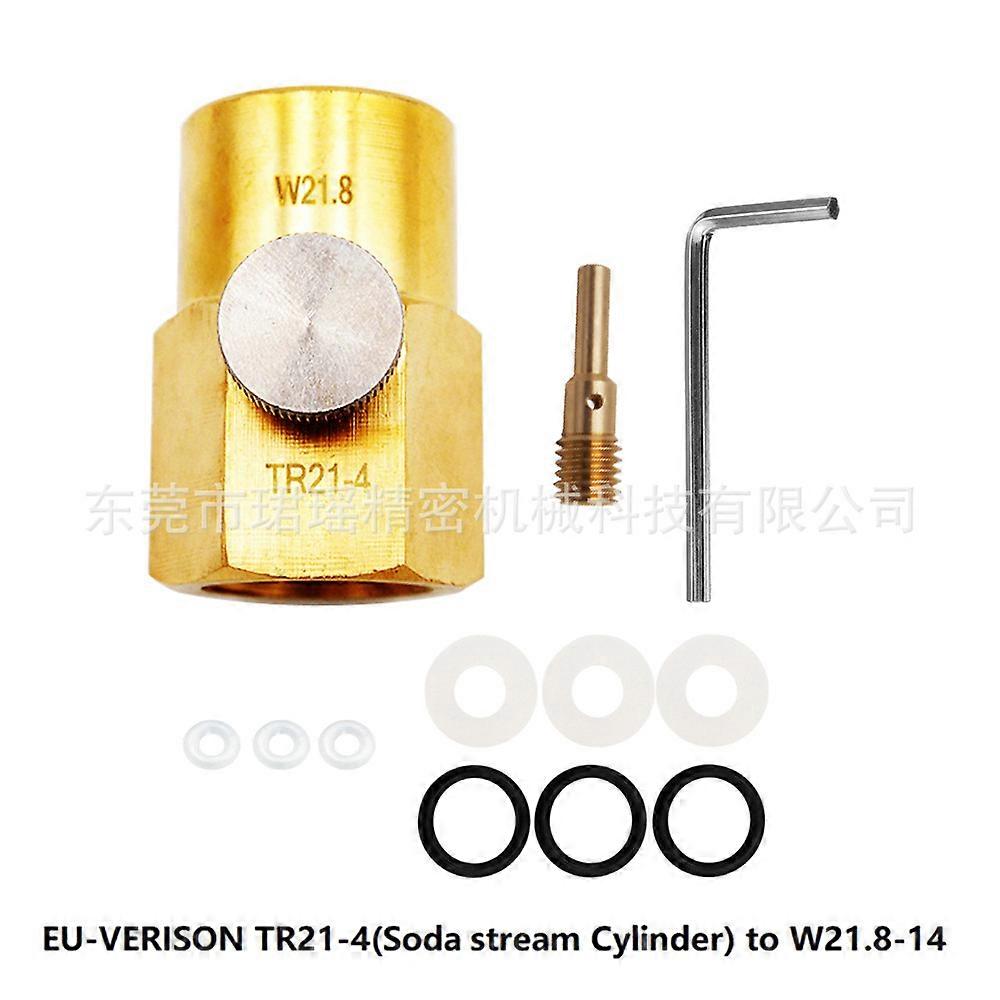 Tr21-4 To Cga320/w21.8 Soda Make Cylinder Application Adapter Tank Connection Brass