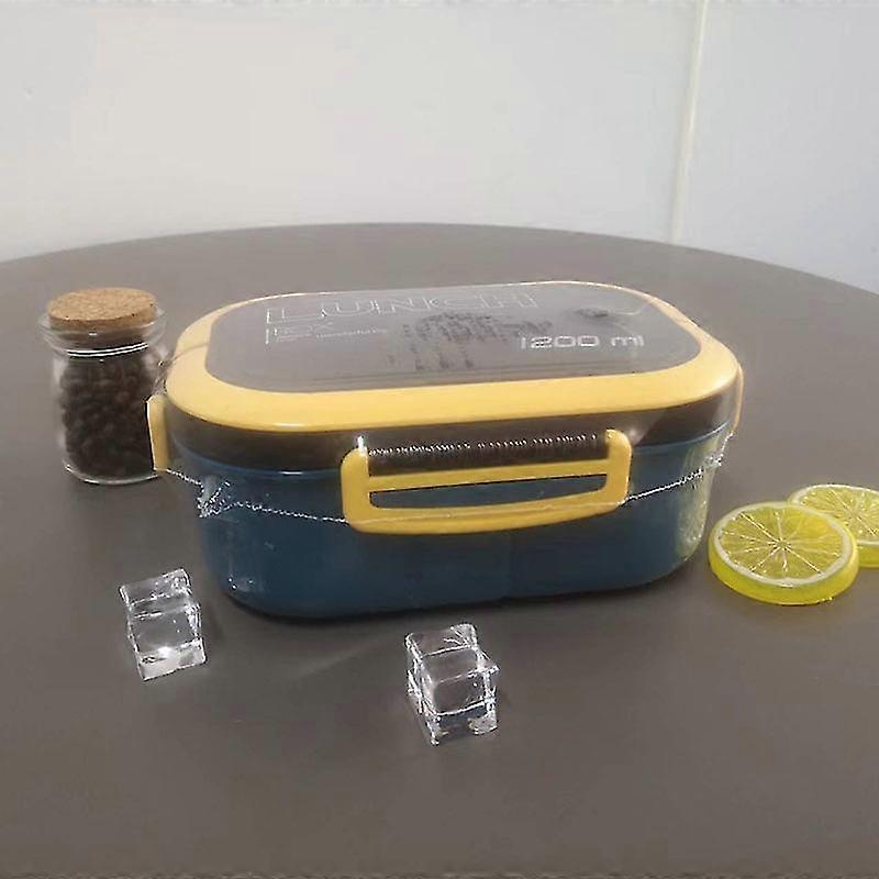Portable Hermetic Lunch Box 2 Layer Grid Children Student Bento Box With Fork Spoon Leakproof Microw FIG