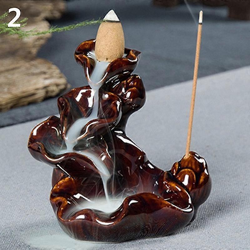 Mini Chinese Style Incense Holder Mountain Stream Ceramic Incense Burner