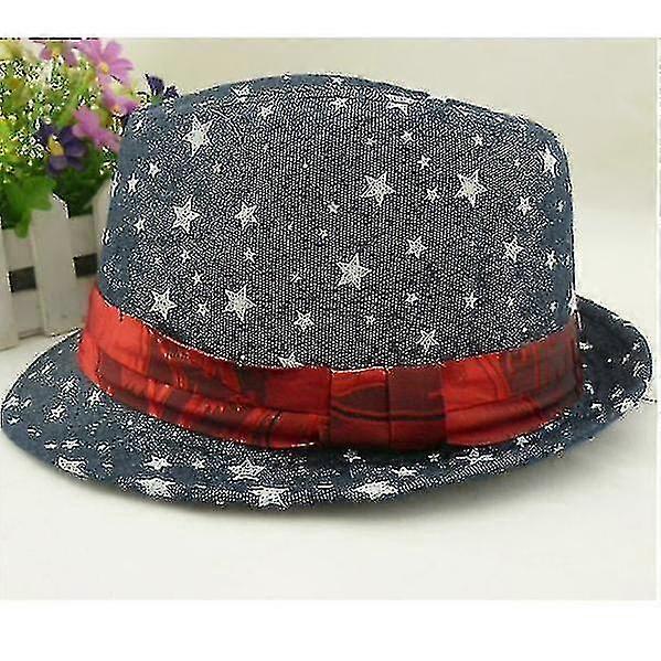 Baby Kids, Solid Plaid Hatgrey With Star Print