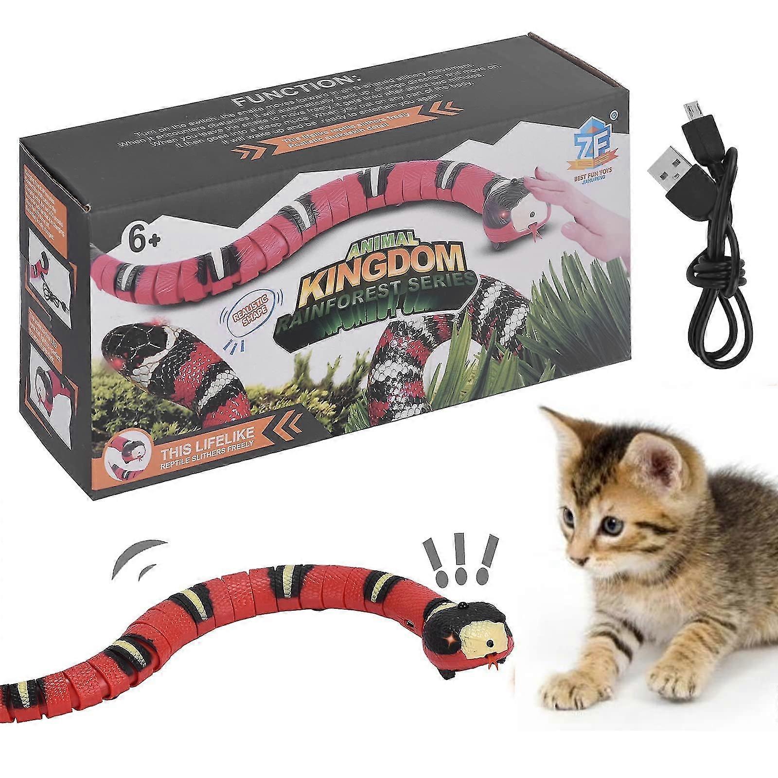 Smart Sensing Snake Toy For Cats, Interactive Cat Snake Toy, Intelligent Electronic Toy With Usb Cable, Party Halloween Tricky Realistic Fake Snake To