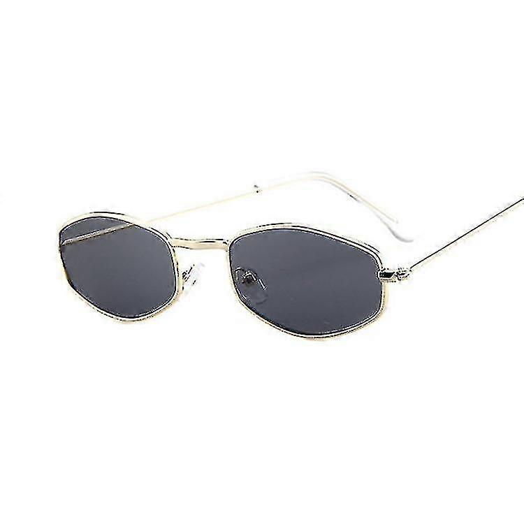Femmes Retro Metal Frame Vinta Tiny Square Fe Sun Glasses