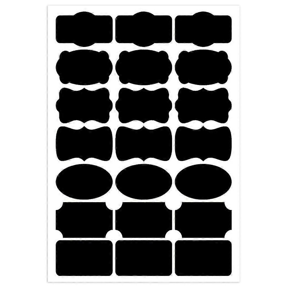 Zk-80pcs Kitchen Black Label Decorative Cans + White Pen