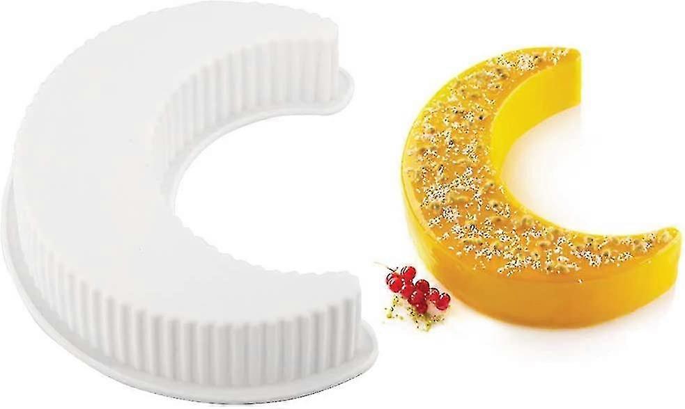 3D Moon Shape Silicone Cake Mold, Crescent Moonlight Sonata Mousse Cake Pan Bread Pizza Baking Mold Kitchen Bakeware Tools