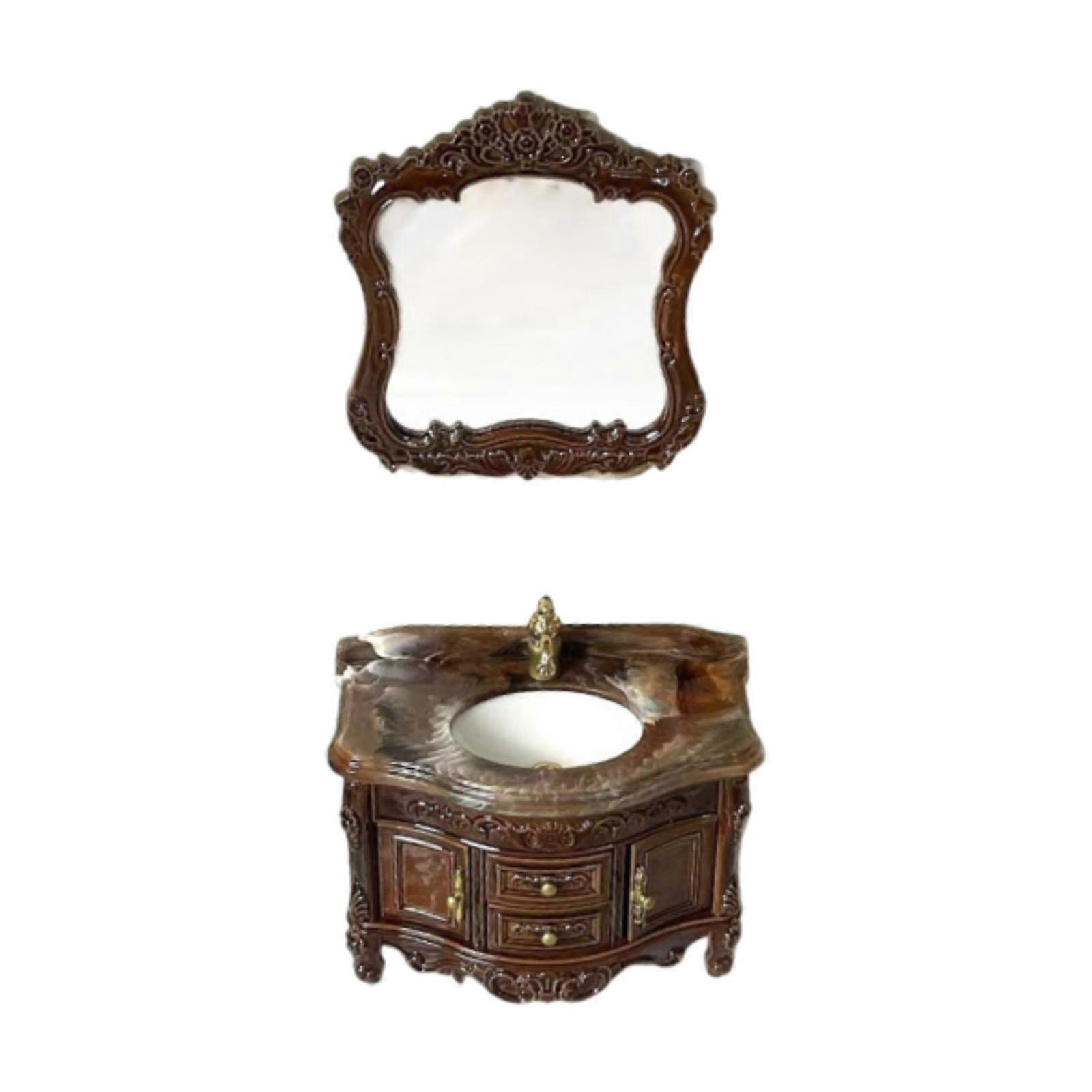 2x 1:12ホビードールハウスデコレーションごっこ遊び玩具誕生日プレゼントミニチュアブラウン