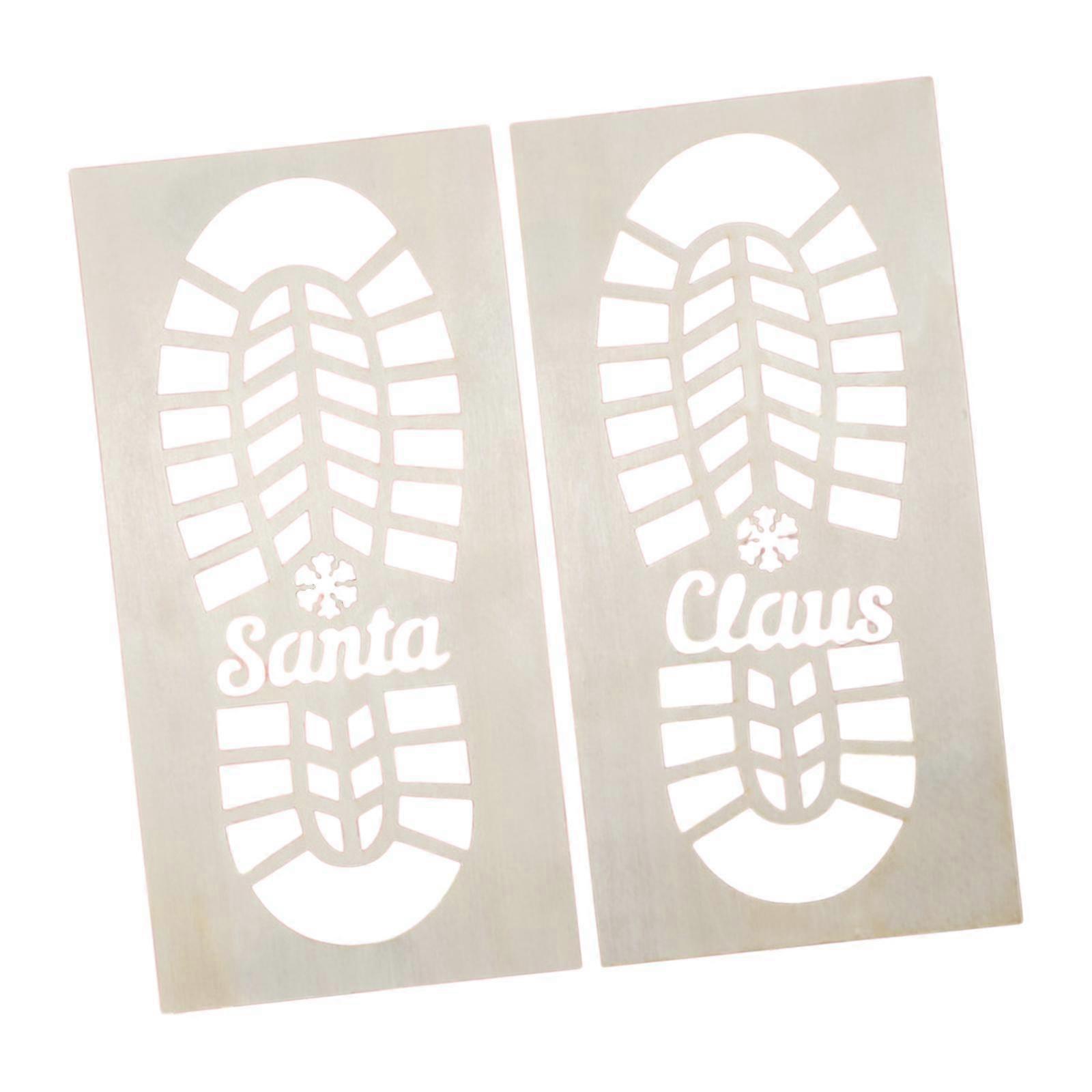 Christmas Santa Footprint Stencil Reusable Painting Template for Wall Window Snowflake