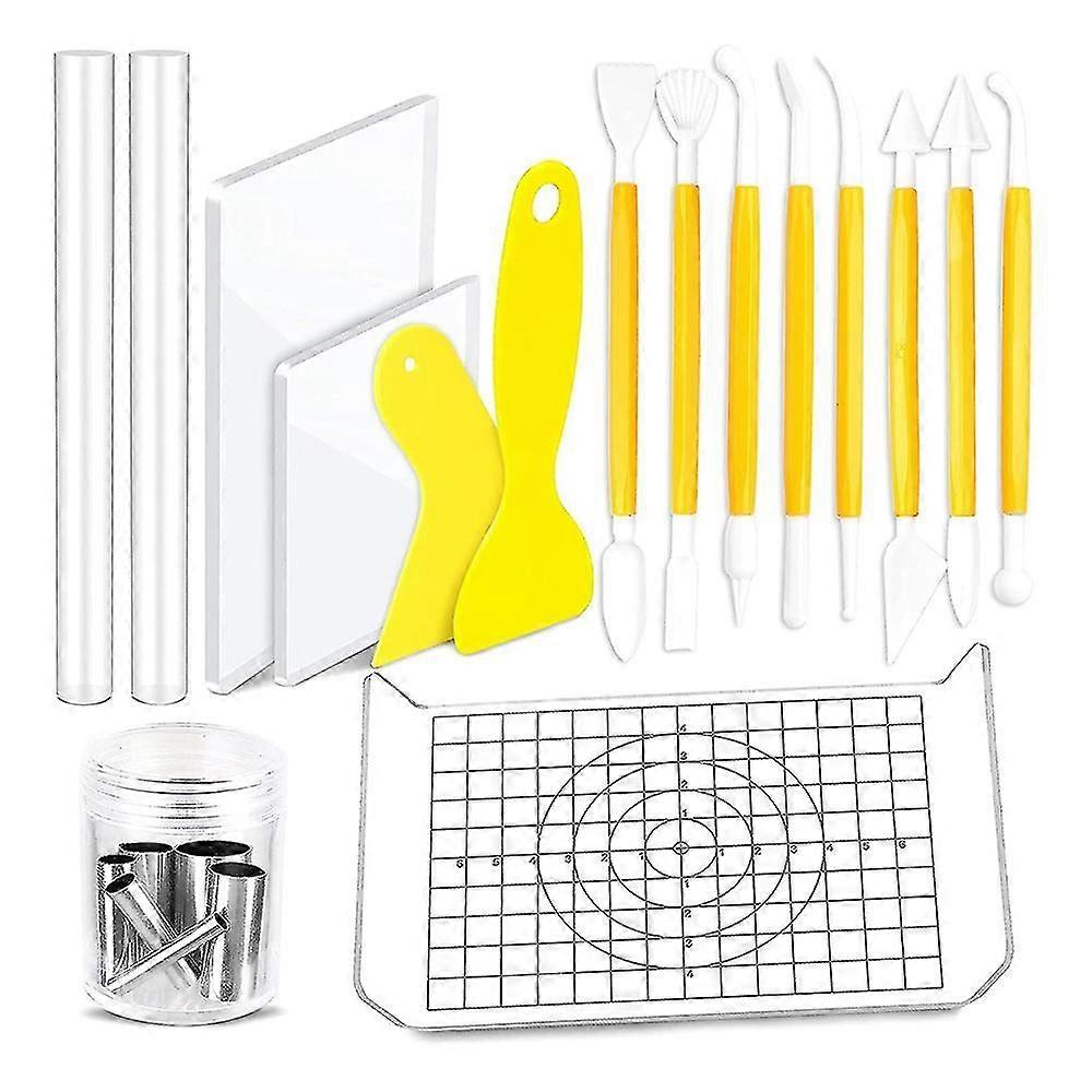 22pcs Clay Tool Set Circle Shape Cutter Plastic Polymer Clay Shaping Tool For Clay Pottery Craft Di