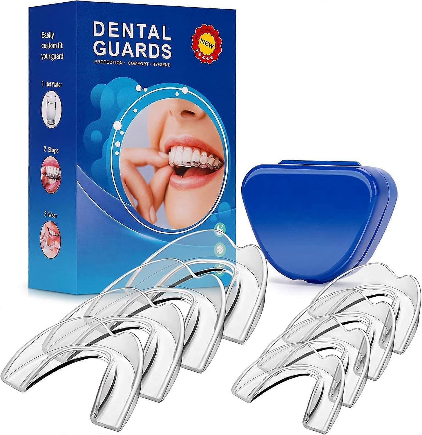 8pcs Mouth Guard for Grinding Teeth, Anti Grinding Bite Guard Moldable Dental Night Guards for Clenching Teeth at Night, 2 size