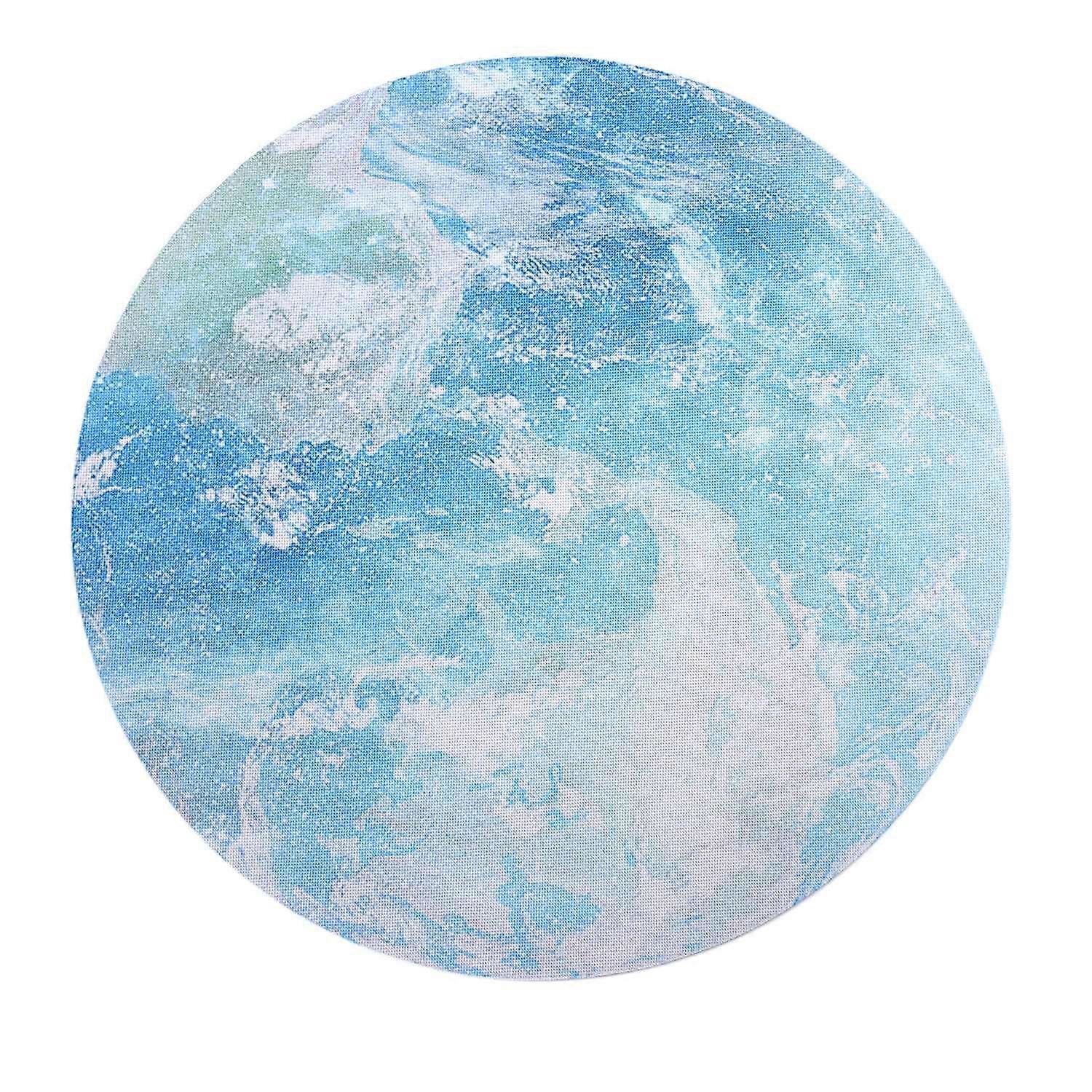 Computer Mouse Pad Round Earth Planet Mousepad Blue Rubber + Cloth