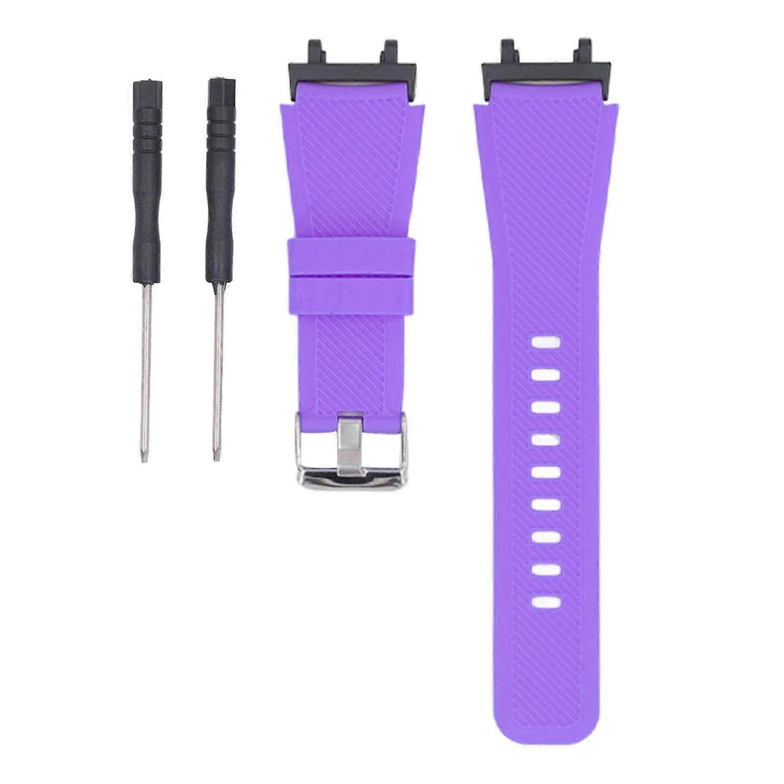Soft Silicone Watch Band Adjustable High Elasticity Smartwatch Straps Replacement Wristband Watch Strap for Amazfit Active Edge Purple