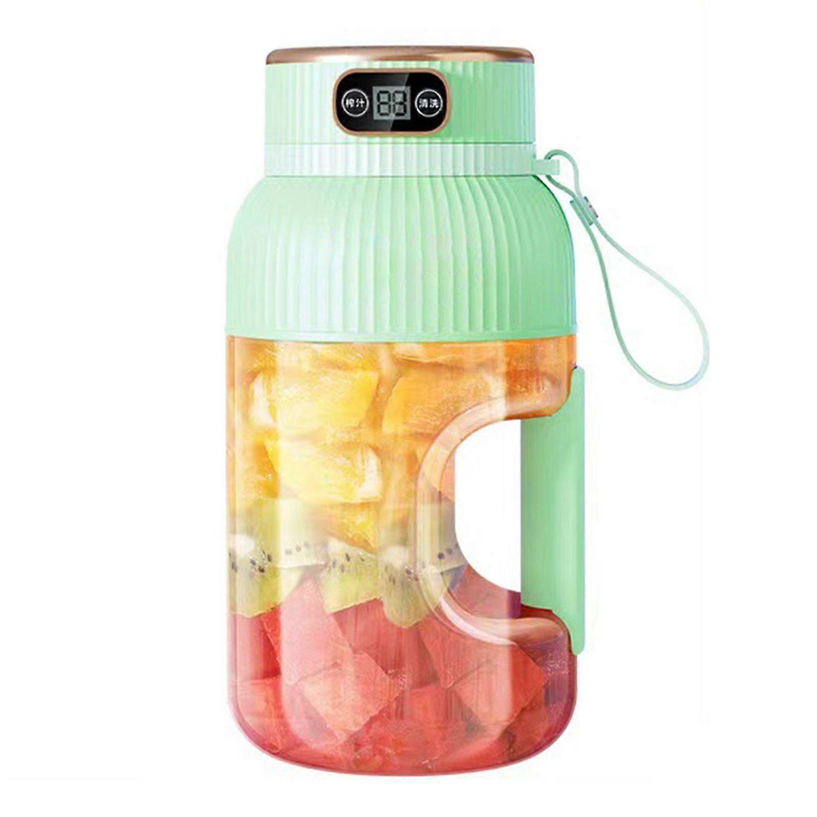 Portable Juicer Bottle Smoothie Maker Cup 1.2L Travel Juicer for Fruits and Vegetables, Digital Display, USB Rechargeable