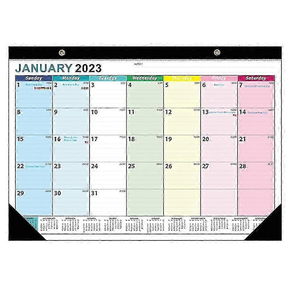 2023-2024 Desk Calendar - Desk/wall Calendar, Thick Paper With Corner Protectors, Ruled Blocks-mult