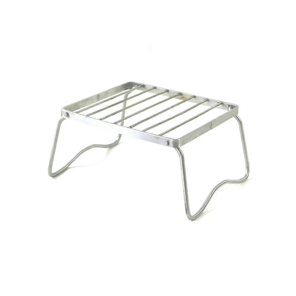 Mini Grill Rustfrit Stål Bærbar Foldbar Grillholder Rack Hylde S