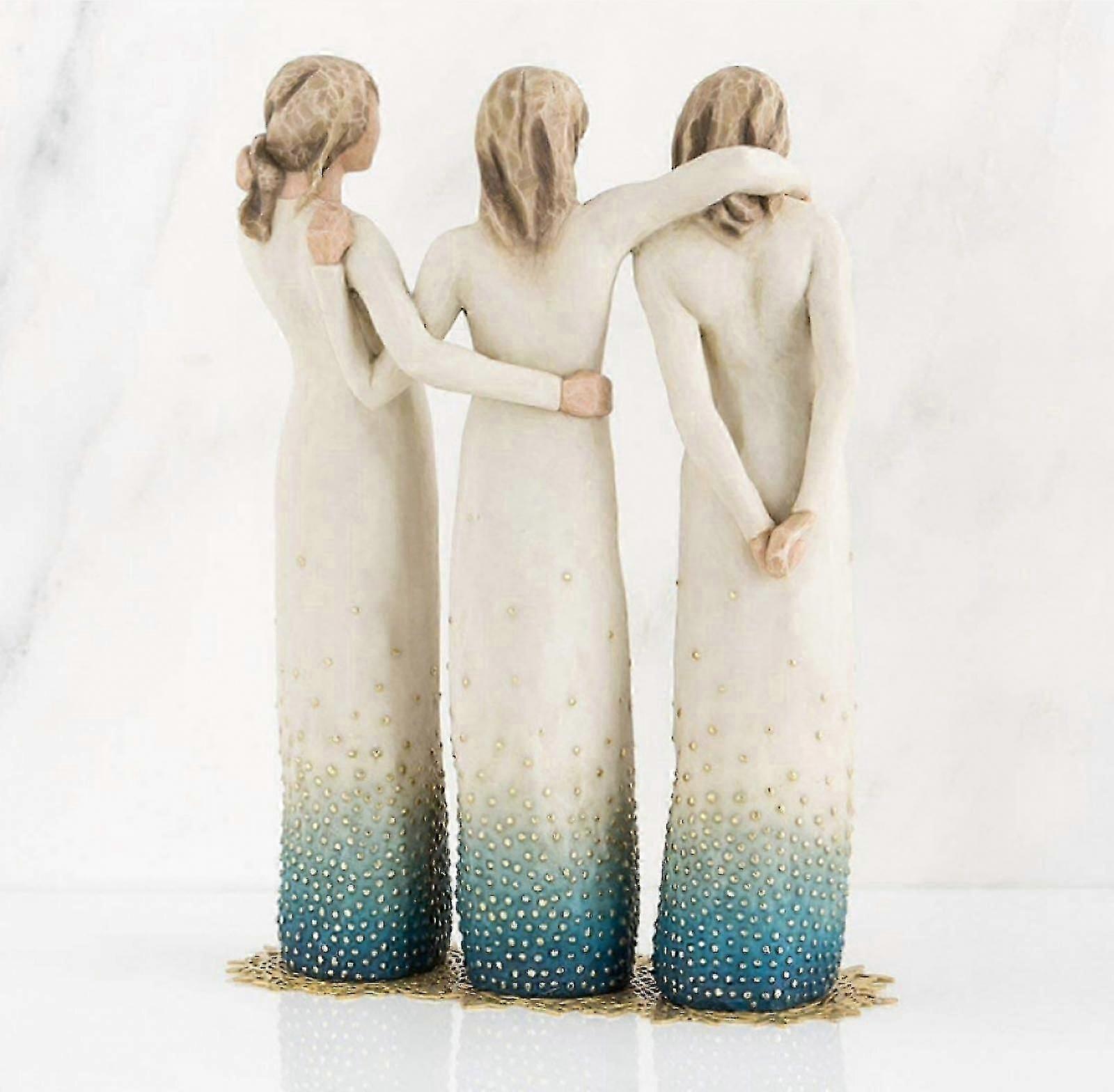 شجرة الصفصاف بجانبي ، 3 أخت من جانبي النحت منحوتة باليد الشكل