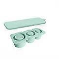 Cylindrical Silicone Mint Green Ice Cube Tray for Large Ice Balls, Flexible Material, 6-Cube Capacity, Dishwasher Safe
