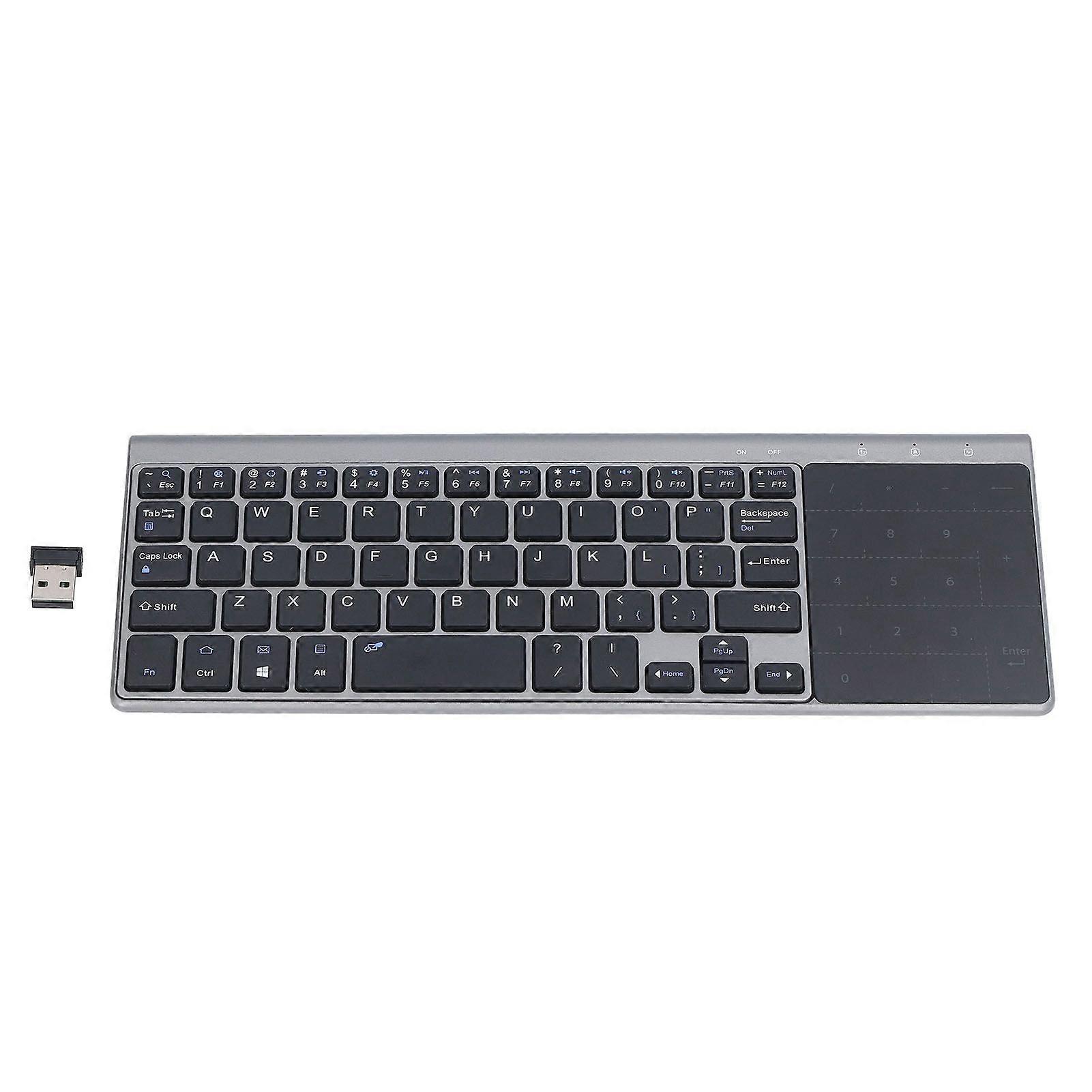Wireless 59-Key Ultra-Thin Mini Keyboard with Touchpad & Numeric Pad for TV/PC