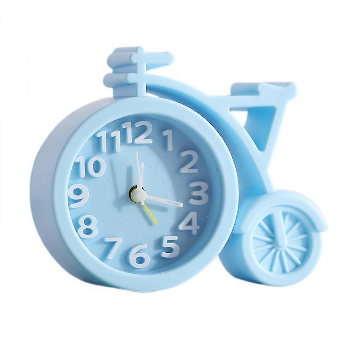 Creative Office Desktop Bicycle Alarm Clock Bedroom Bedside Clock Creative Simple Reminder Alarm Clock Clock (Blue)