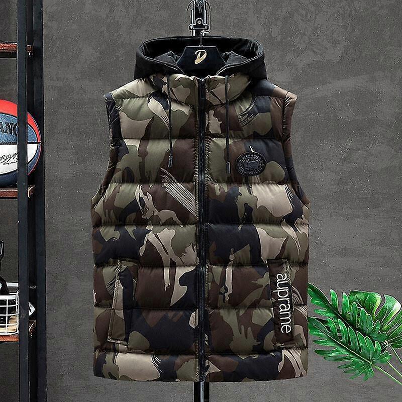 Men Autumn and Winter Cotton Vest Vest Women Outdoor Elastic Warmth Winter Windproof Warm Jacket Oversize