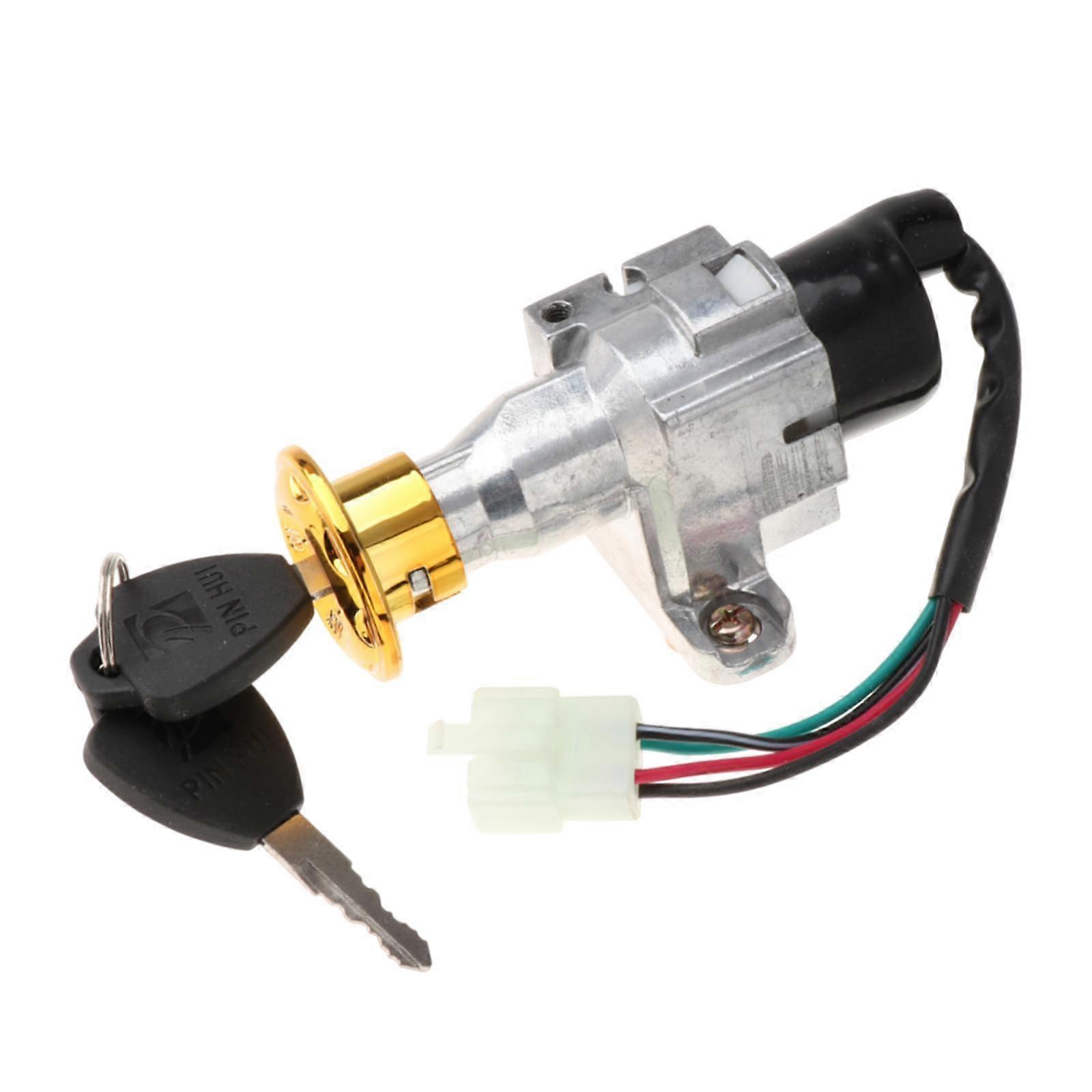 View of E-bike Ignition Lock Ignition Switch Key Lock Set with 2 Keys Electric ...