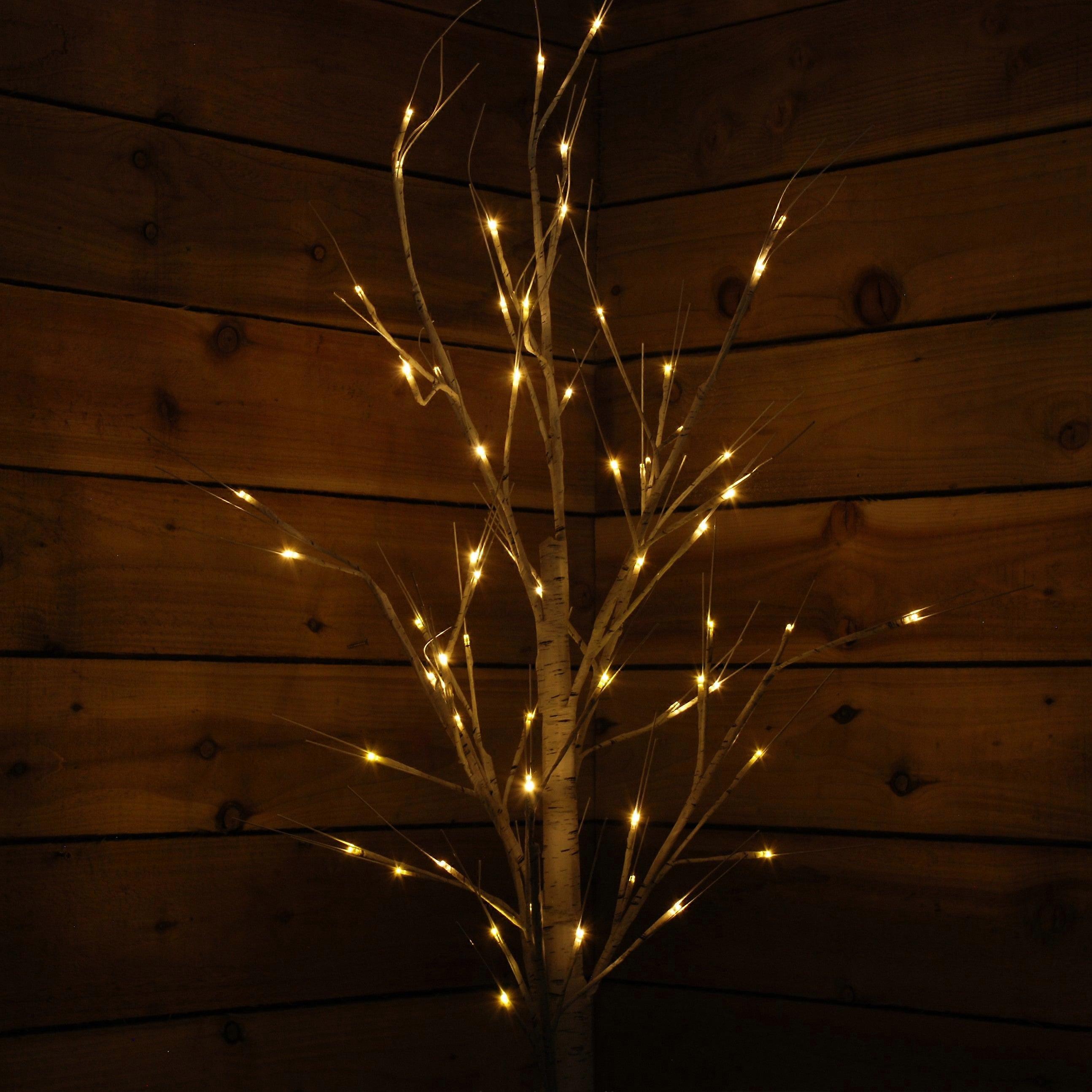 Premier 1.5m (5ft) Birch Tree With 64 Warm White Leds