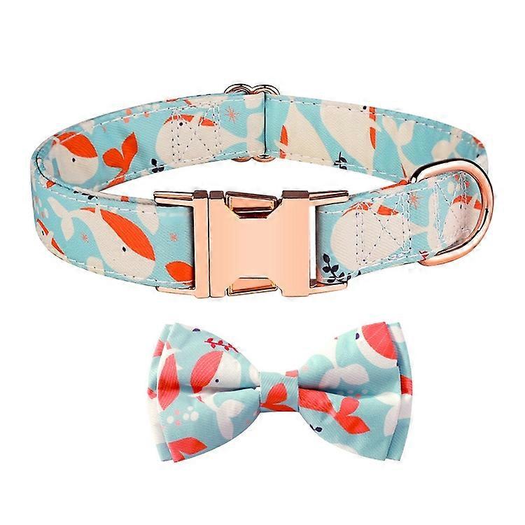 Rose Gold Buckle Pet Detachable Bow Collar, Size: