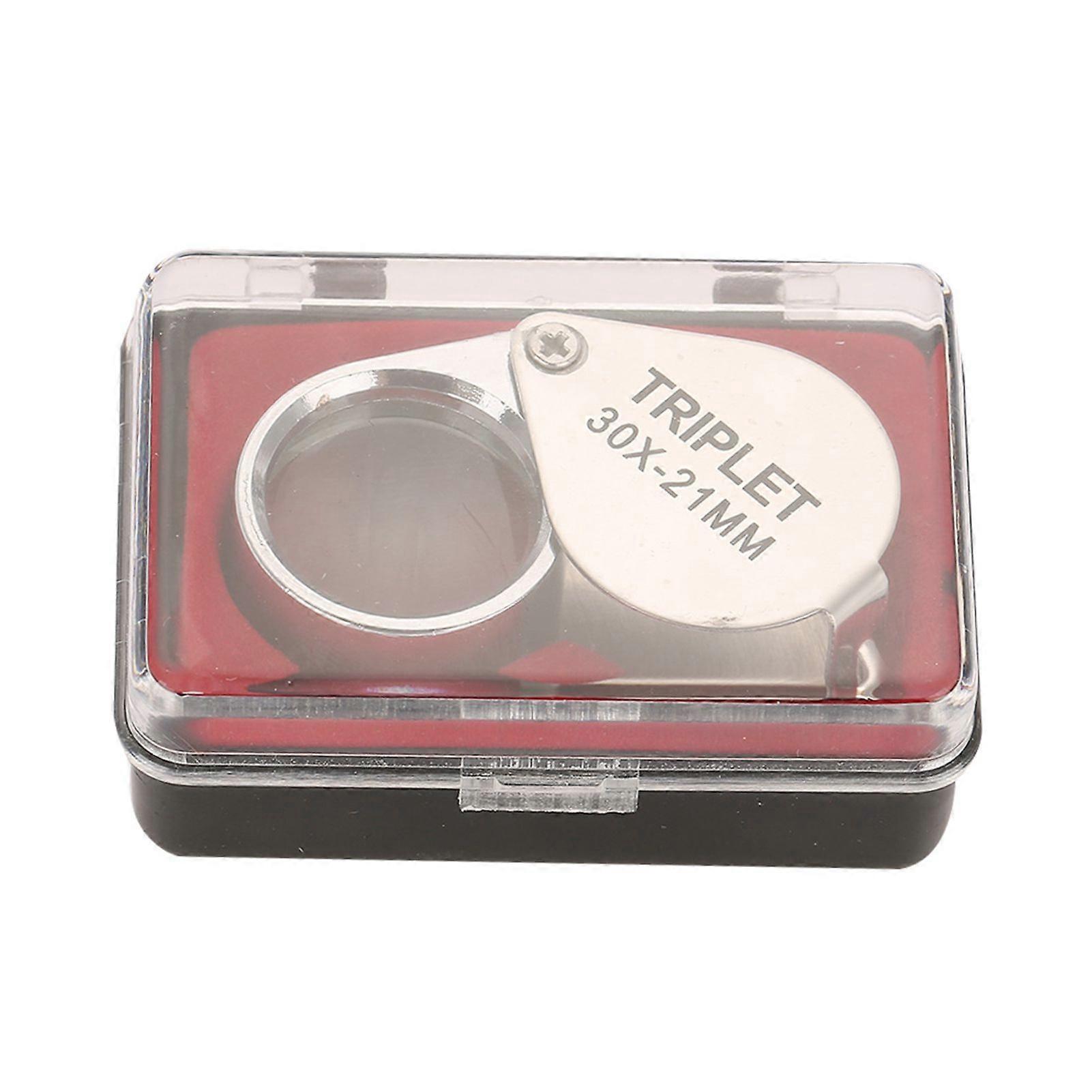30X Portable Magnifier Folding Pocket Loupe with for Jewelry Checking Reading