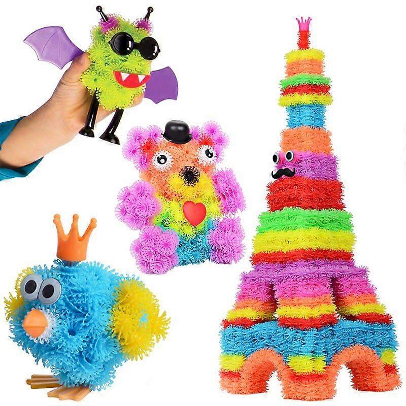 Kids Diy Magic Puffer Ball Creative Construction Toys Puzzle Sticky Thorn Ball Cluster 3d Model Assembling Building Blocks Gift