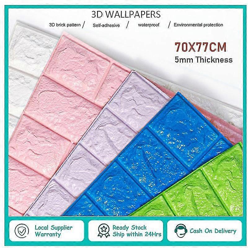 Wallstickers 3D Stone Brick Self Adhensive Wall Stickers Easy Paste and ...