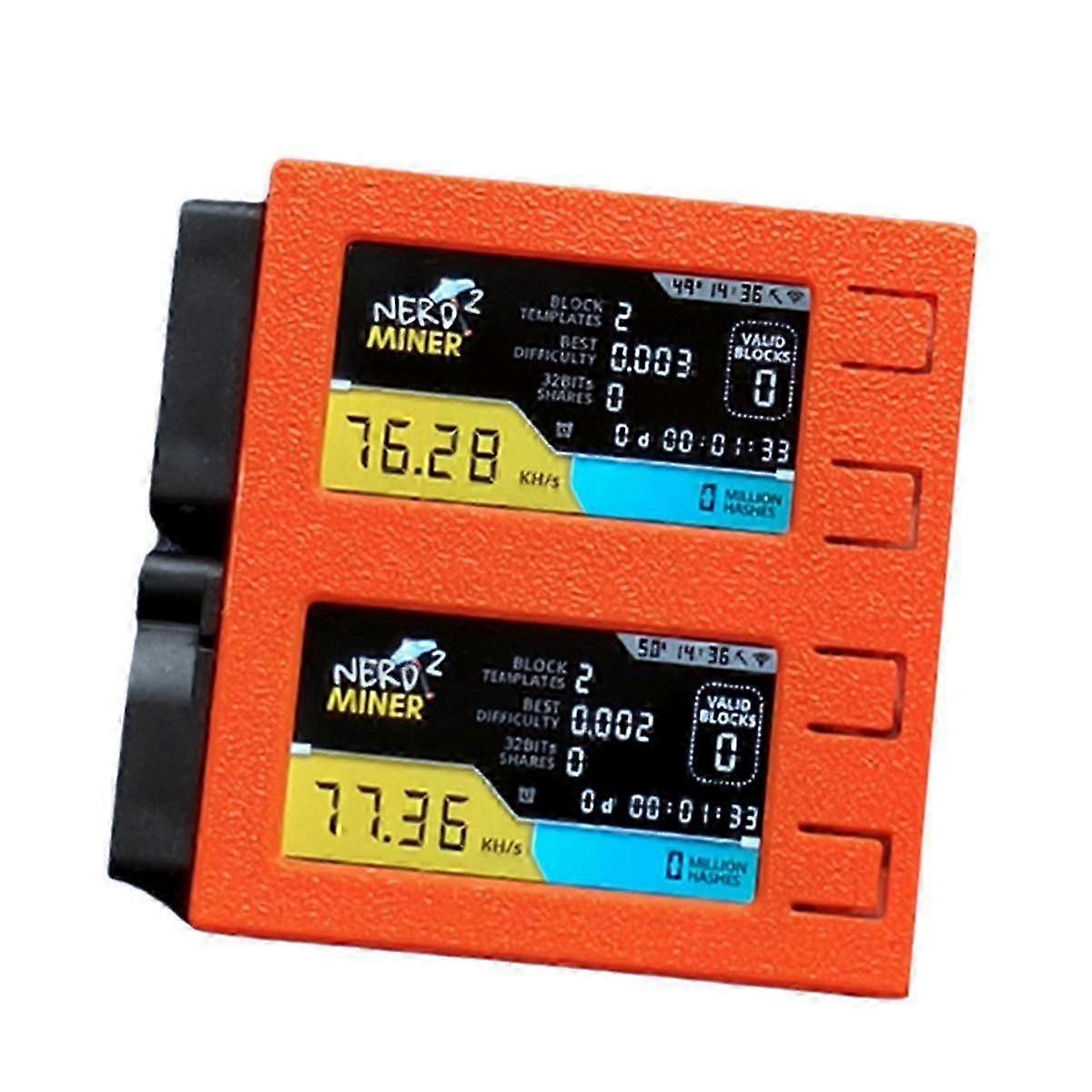 compatible con NerdMiner V2 DUO 156K/S Doble Pantalla BTC Solo Minero de Lotería  Bitcoin Nerd