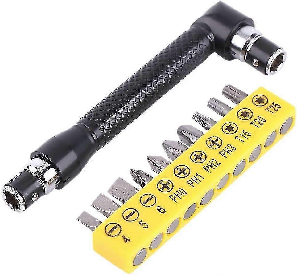 Double-Headed L-Shaped Hex Socket Wrench/Screwdriver with 10 Screwdriver Bits,Torx Screwdriver Tool Kit