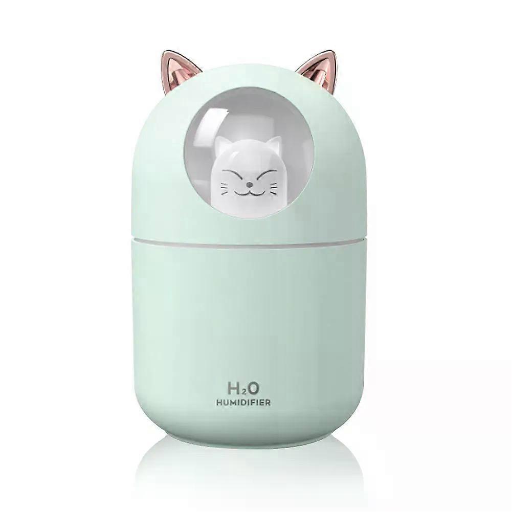 300Ml Air Humidifier Cute Cat Aroma Diffuser With Colorful Night Light Usb Mute Air Purifier Cool Mist Maker Home Air Freshener