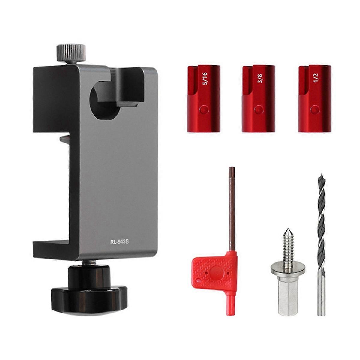 Dowel Maker Jig Tenon Dowel Plug Cutter W/Alloy Blade Adjustable Drill Guide Positioner for Wood Sti