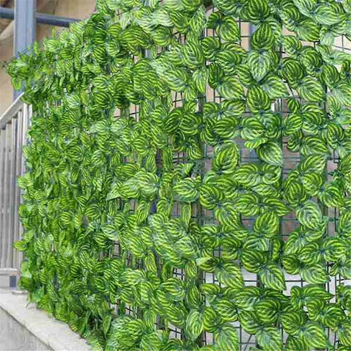 10pcs Artificial Plant Fence Green Leaf Fence Panels Privacy Fence