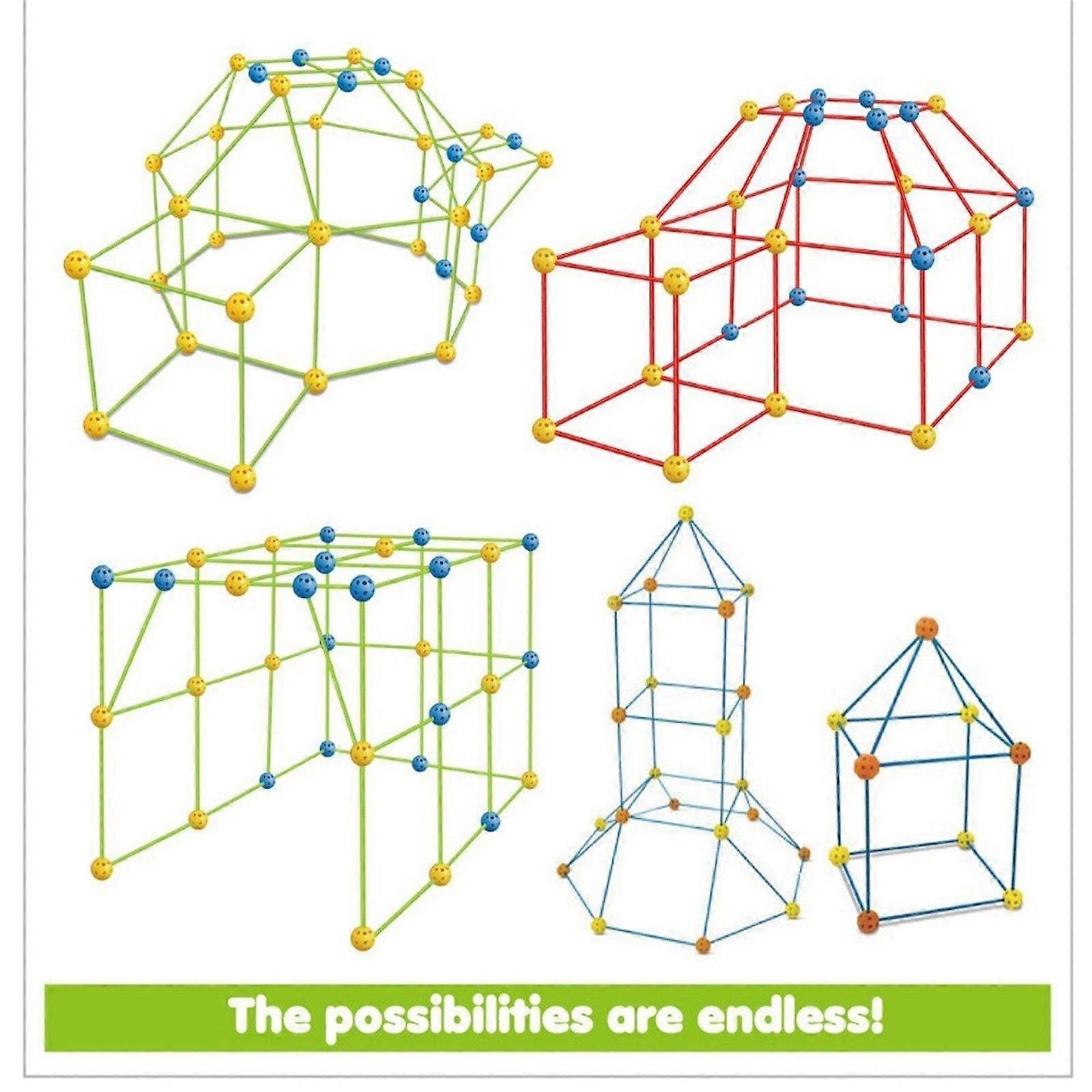 Easy Assembly Reusable, Creative Connect System, Ultimate Kids Fort Building Kit for Endless Building Designs & Enhancing Imagination, Indoor