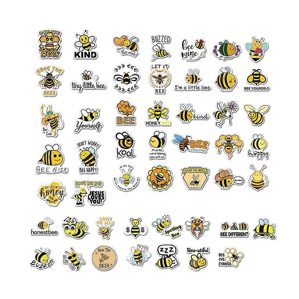 50 cartoon bee doodle stickers waterproof