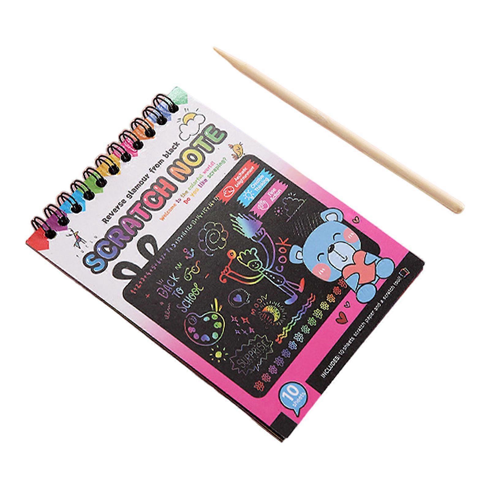 Scratch Paper Notebook Scratch Arts Painting Paper Preschool Learning Childrens