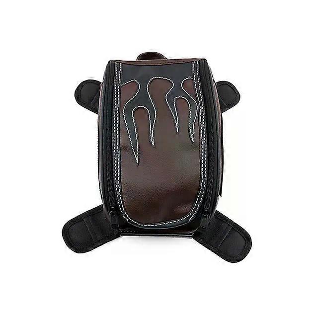 Motorcycle Waterproof Retro PU Leather Magnetic Flame Oil Fuel Tank Travel Tool Bag compatible for Touring Custom